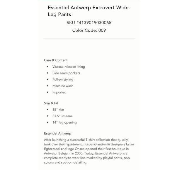 Anthropologie Essential Antwerp Extrovert Wide Leg Knit Pants Size 4 IT 36 - Picture 6 of 16